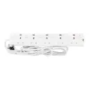 Terminator 5 Way UK Power Extension Socket, Individual Switches, Indicators, 1.25mm² Cable 3M & 13A Fused Plug