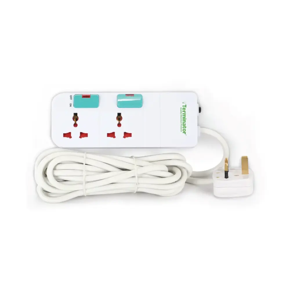 [TPB 812] Terminator 2 Way Universal Power Extension Socket 3M Cable 13A