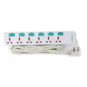 Terminator 6 Way Universal Power Extension Socket 3M Cable 13A