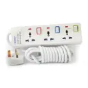 Terminator 3 Way Universal Power Extension Socket With Individual Switches & Indicators 5M 2RP