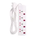 Terminator 4 Way Universal Power Extension Socket, Individual Switches with Neon Indicator, 1.25mm² Cable 3M & 13A Fused Plug