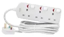 Terminator 3 Way UK Power Extension Socket With Individual Switches 3M 1.25mm2 Cable 13A Plug