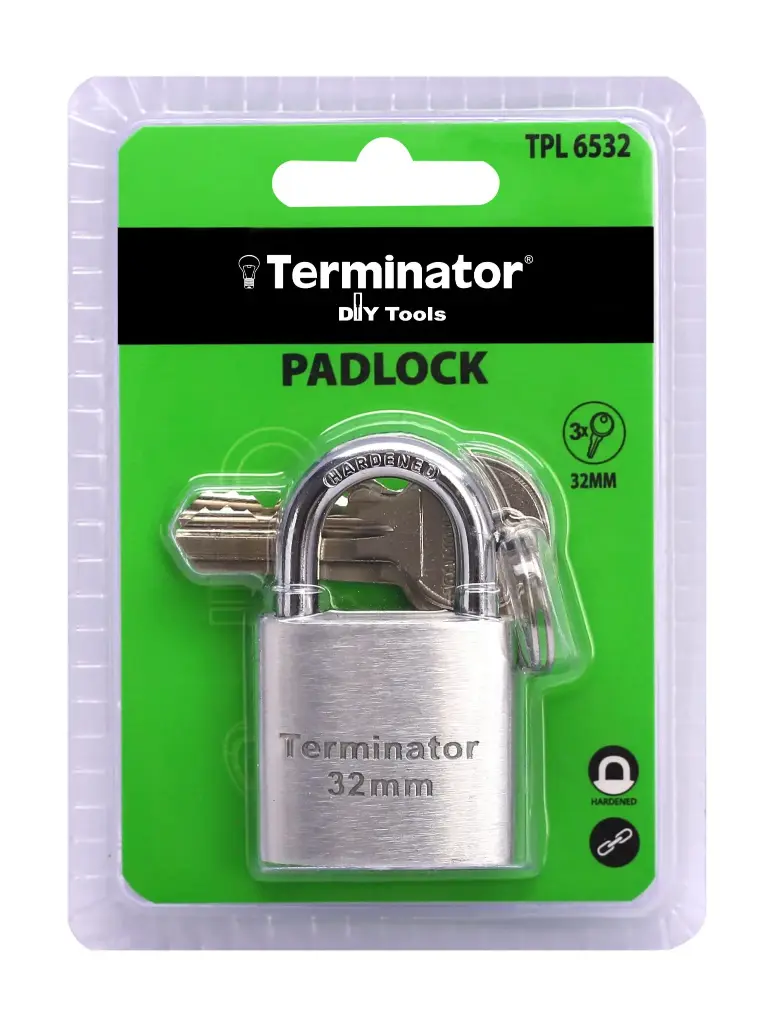 [TPL 6532] Terminator Pad Lock (32mm) Silver