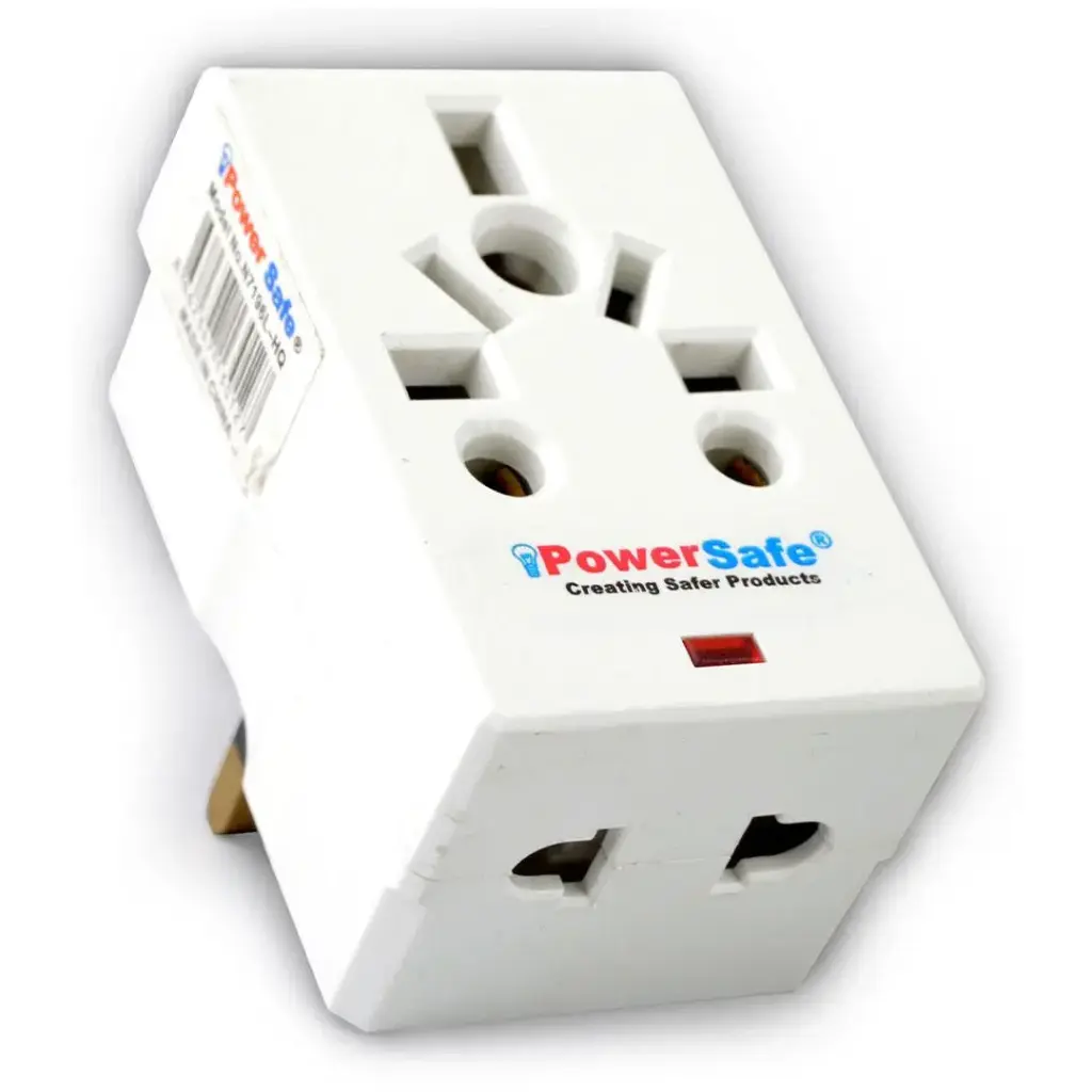 Terminator 3 Way Multi Adaptor  One Univ Socket & Two 2 Pin Sockets with Fuse 13A