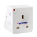 Terminator 3 Way UK Socket Multi Adaptor With Indicator 13A Fuse