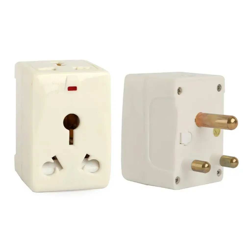 Terminator 3 Way Universal Multi Adaptor One 3Pin 15A & One 3Pin Universal & One 2Pin With 15A Fuse 3 Pin Round