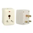 Terminator 3 Way Universal Multi Adaptor One 3Pin 15A & One 3Pin Universal & One 2Pin With 15A Fuse 3 Pin Round