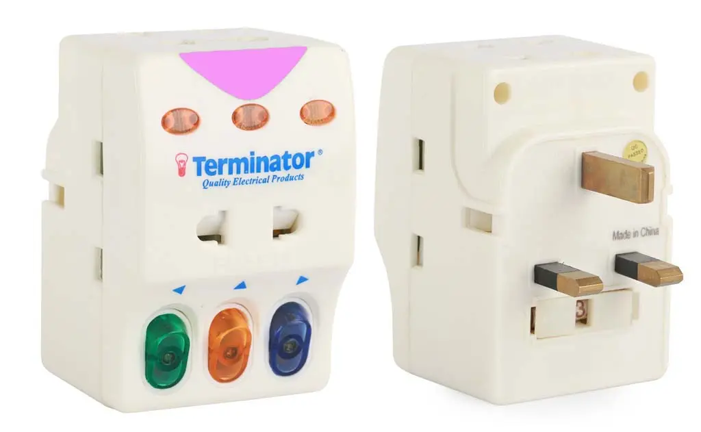 Terminator 5 Way UK Socket Multi Adaptor Two 3 Pin And Three 2 Pin Sockets With Switches 13A