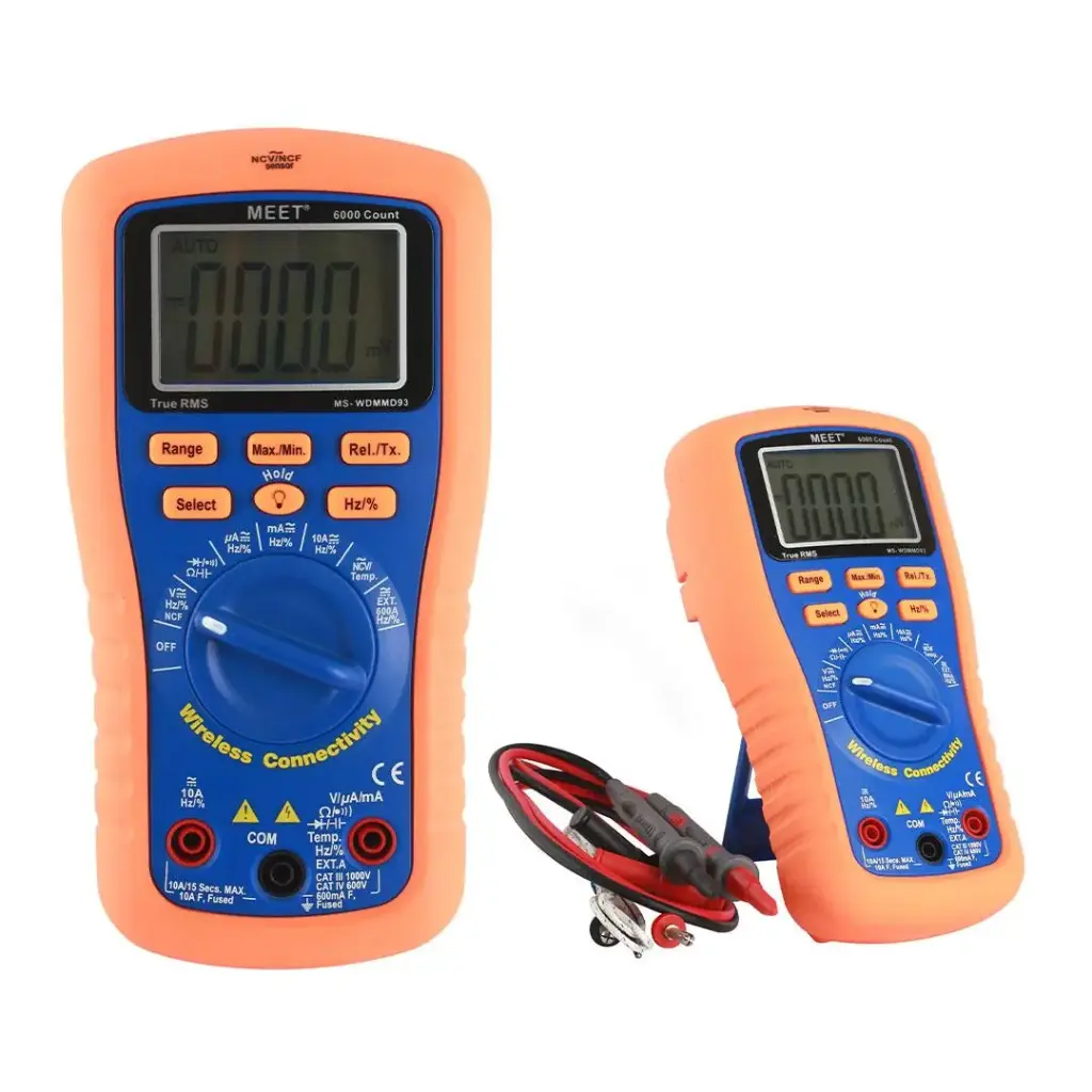 [MS WDMMD93] Terminator Wireless Connectivity Palm Size TRMS & 6000 Count Digital Multi Meter Detector With Frequency &Temp