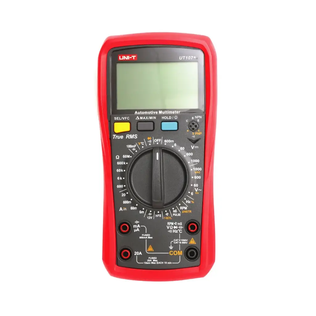 [UT 107+] Terminator Digital Automotive Multi Meter AC/DC 1000V 20A Capacitance Frequency Temperature RPM Dwell Angle 12V Battery Test