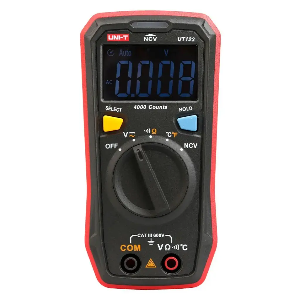 [UT 123] Terminator Digital Multimeter AC/DC Voltage Resistance Temp Continuity NCV EBTN Display, Designed for Home Use