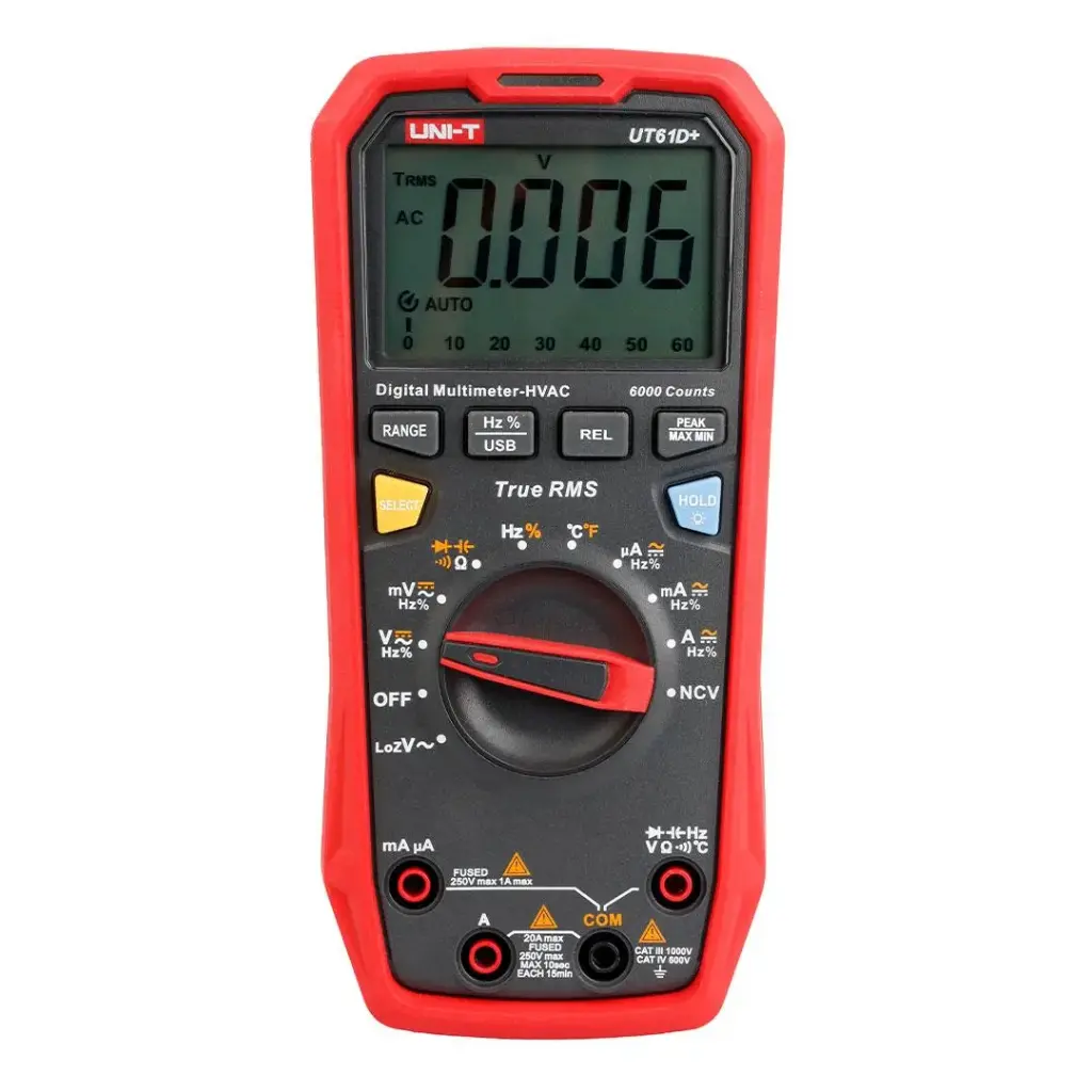 [UT 61D+] Terminator Digital Multimeter AC/DC 1000V 20A Cap Frequency Temp NCV USB Interface Replacement of UT 61C