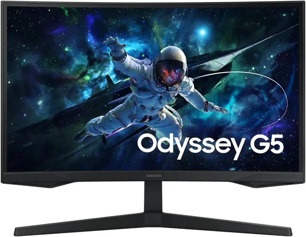 [LS27CG552EMXUE] Samsung 27" Odyssey G5 G55C QHD Curved Gaming Monitor, 165Hz Refresh Rate, 1ms Response Time, AMD FreeSync Premium, 1000R Curvature, Middle East Version - LS27CG552EMXUE