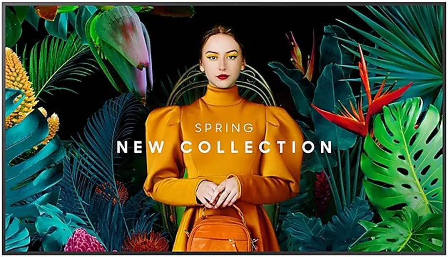 Samsung 55-Inch 4K UHD Smart Commercial Display – Digital Signage Screen, 500 Nits Brightness, Tizen OS, HDMI, Wi-Fi, 24/7 Operation, Wall-Mountable, Non-Glare Panel – LH55QMCEBGCXUE