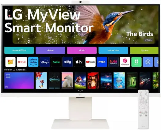 [32SR85U-W] LG 32-inch MyView 4K UHD, IPS Display, webOS Smart Monitor, ThinQ Home, USB Type-C 90W PD, Built-in FHD Webcam & Speaker, HDR 10, AirPlay 2, Screen Share, Bluetooth, 32SR85U-W