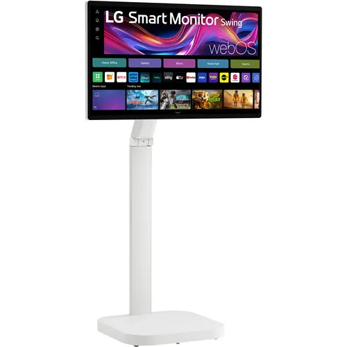 [32U889SA-W] LG 32" Smart Monitor Swing 32U889SA-W 4K UHD IPS Touch Display, 3840×2160 Resolution, HDR10, webOS Smart Features, Built-in Speakers, USB-C & HDMI Connectivity, Fully Adjustable Wheeled Stand, White
