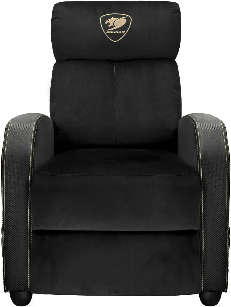 Cougar Ranger Elite Gold Gaming Recliner Sofa – Black & Gold, Breathable Velvet, Adjustable Backrest & Footrest, Side Pocket Storage, Supports up to 135kg | 3MRAEGLB.0001