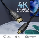 VENTION Micro HDMI Cable 1.5M Black Model # VAA-D03-B150