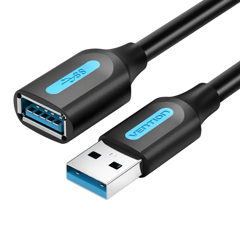 VENTION USB 3.0 Type-A Male to Type-A Female Extension Cable 5M Black Model# CBHBJ