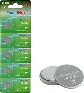 [PM-CR1225 B5] 5 x PoundMax CR1225 DL1225 3V Lithium Coin Cell Batteries