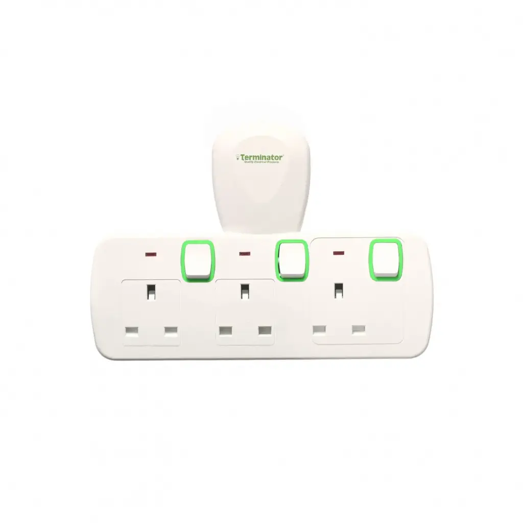 [TMA 673T-UK] 3 Way UK T-Socket Multi Adaptor With Individual Switches, Indicators & 13A Fused Plug