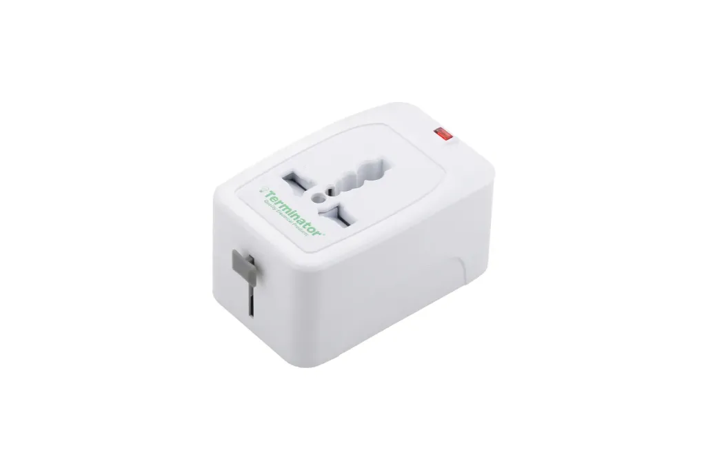[TTA 260-2USB] Terminator multi-pin travel adaptor with universal socket, 2 USB ports 2.1A, and power indicator