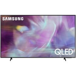 Samsung HQ60A 55" 4K UHD QLED Hospitality TV with Quantum HDR, vivid Quantum Dot color, smart hotel features, and WiFi5 connectivity in black. HG55Q60AAAUXZN 