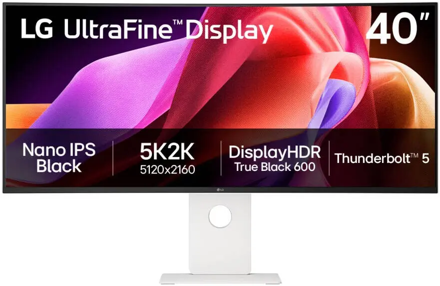 LG 40U990A-W 40" UltraWide Monitor, 5K2K Nano IPS Black, 120Hz, 5ms, FreeSync Premium, Super Resolution+, White | 40U990A-W