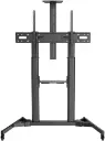Newstar Large Screen Telescopic Height Adjustable TV Cart, 60"-100", 100kg Capacity, Steel Frame with Caster Wheels, Black 91-TTL03610TW