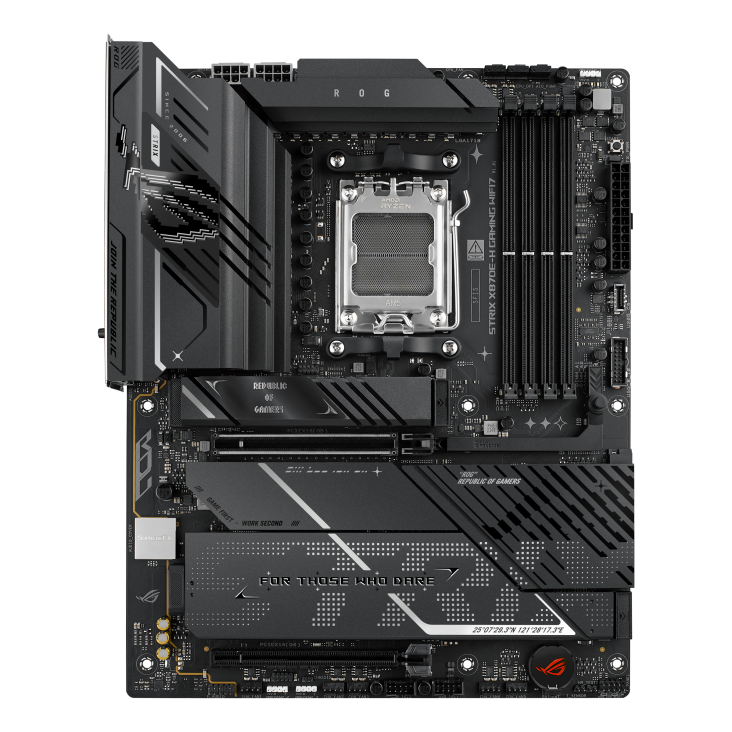 ASUS ROG STRIX X870E-H Gaming WiFi 7 ATX Motherboard, AMD X870E Chipset, 4x DDR5 DIMM Slots up to 256GB, PCIe 5.0 x16 Expansion, 4x M.2 Storage Slots, Gaming, Advanced 90MB1M90-M0EAY0