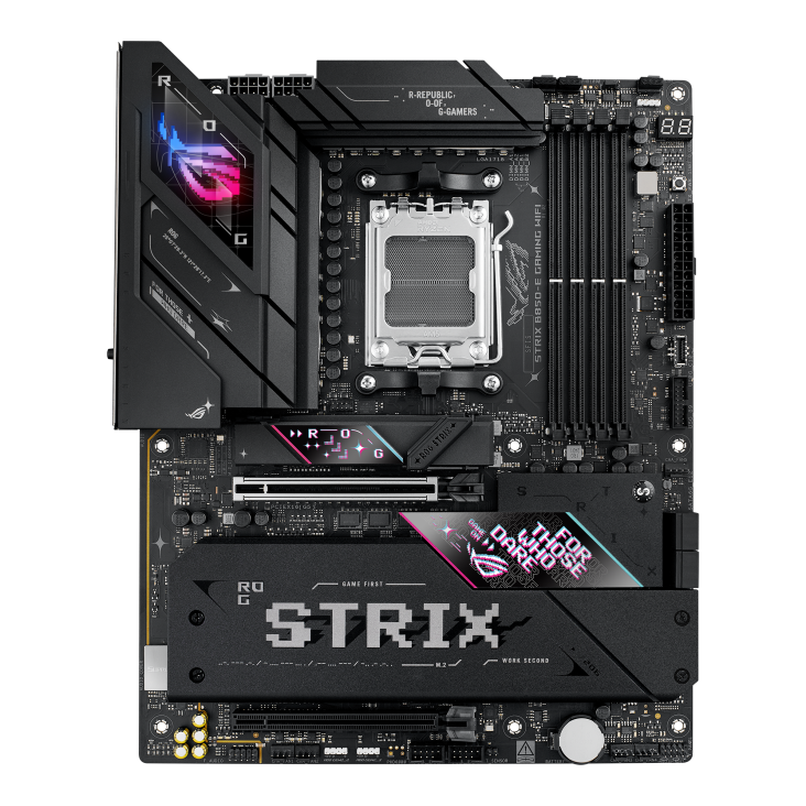 [90MB1J60-M0EAY0] ASUS ROG Strix B850-E WiFi AM5 ATX Motherboard, AMD B850 Chipset, 4x DDR5 DIMM up to 192GB, PCIe 5.0 x16 SafeSlot, 5x M.2 Storage Slots, Wi-Fi and Bluetooth Connectivity, High-End 90MB1J60-M0EAY0