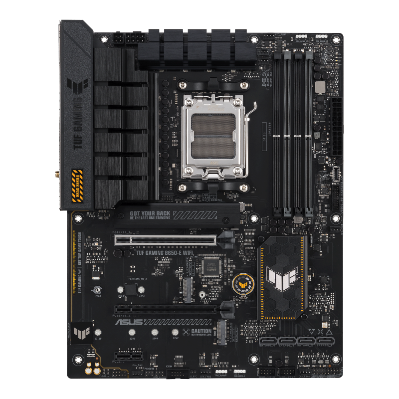 ASUS TUF B650-E WiFi ATX AM5 Motherboard, AMD B650 Chipset, 4x DDR5 DIMM up to 192GB, Dual PCIe 4.0 x16 Expansion, 3x M.2 Storage Slots, Wi-Fi 6E and Bluetooth 5.3 Connectivity, Black 90MB1GT0-M0EAY0