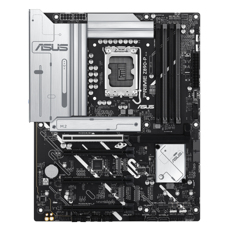 [90MB1I50-M0EAY0] ASUS PRIME Z890-P LGA1851 ATX Motherboard, Intel Z890 Chipset, 4x DDR5 DIMM Slots up to 192GB, PCIe 5.0 x16 Slot, 4x M.2 Storage Slots, 4x SATA 6Gb/s Ports, Connectivity, 90MB1I50-M0EAY0