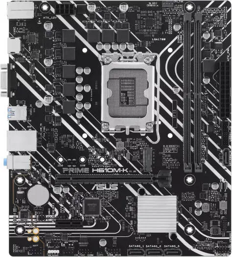 ASUS PRIME H610M-K LGA1700 Micro-ATX Motherboard, Intel H610 Chipset, 2x DDR5 DIMM up to 96GB, PCIe 4.0 x16 Expansion, 1x M.2 Slot, HDMI and VGA Connectivity, Stable 90MB1GA0-M0EAY0