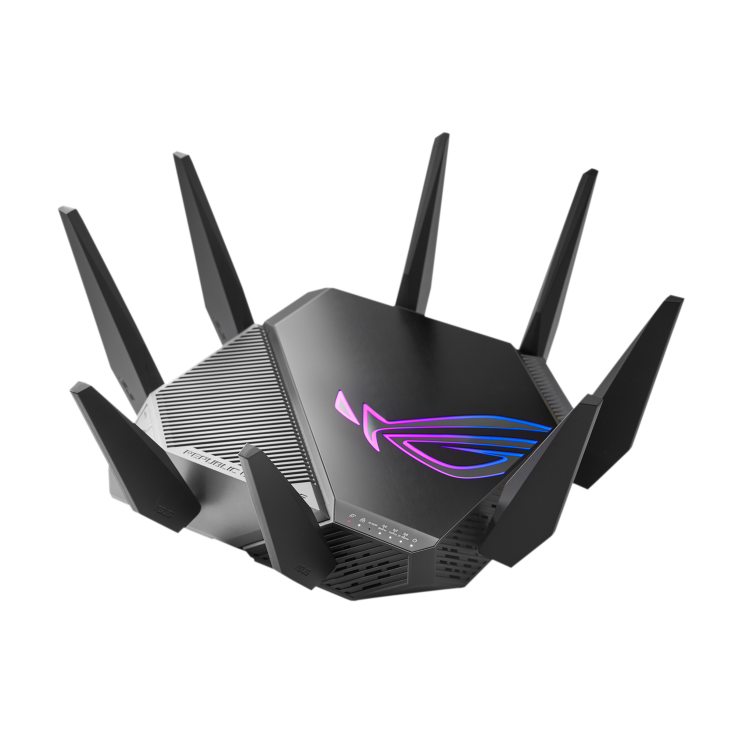 ASUS GT-AXE11000 Tri-Band WiFi 6E Gaming Router with 6GHz Band, 2.5G WAN/LAN, PS5 Compatible, WAN Aggregation, VPN Fusion, Triple-Level Game Acceleration, AiMesh Support, Model 90IG06E0-MO1R00