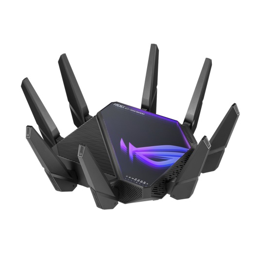ASUS ROG Rapture GT-AXE16000 Quad-Band WiFi 6E Gaming Router, up to 16000 Mbps, 2.4GHz/2x 5GHz/6GHz, 2.5G Ethernet WAN, AiMesh and VPN Fusion Compatible, Model 90IG06W0-MU2A10