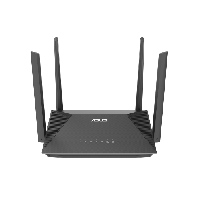 ASUS RT-AX52 AX1800 WiFi 6 Router with 4 External Antennas, Speeds up to 1201 Mbps, 128MB Flash and 256MB RAM, OFDMA, Beamforming, Black, Model 90IG08T0-MU2H00