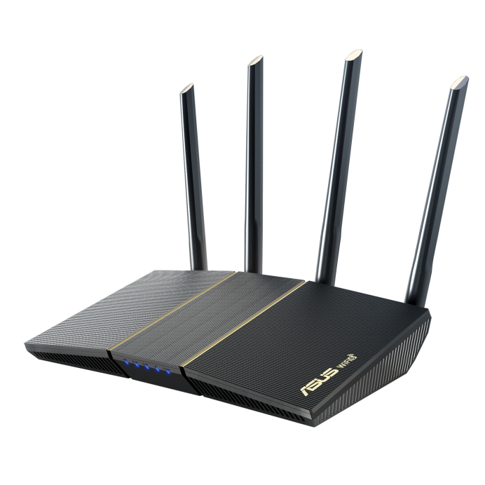 ASUS RT-AX57 AX3000 WiFi 6 Router with Speeds up to 2402 Mbps, MU-MIMO and OFDMA, AiProtection, 4 External Antennas, Parental Controls, Black, Model 90IG06Z0-MU2C00