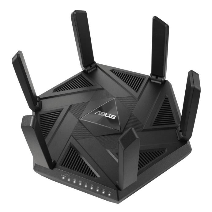 [90IG07B0-MU9B00] ASUS 90IG07B0-MU9B00 RT-AXE7800 Tri-Band WiFi 6E Gaming Router 7800Mbps, 6GHz Band Support, 2.5G Port, AiMesh Compatible, VPN Fusion