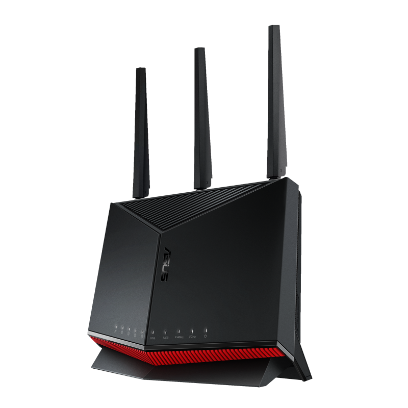 [90IG08W0-MO9A0V] ASUS 90IG08W0-MO9A0V RT-BE86U WiFi 7 Gaming Router BE6800 Dual-Band, 10G WAN/LAN Port, 4x 2.5G Ports, Quad-Core 2.6GHz CPU