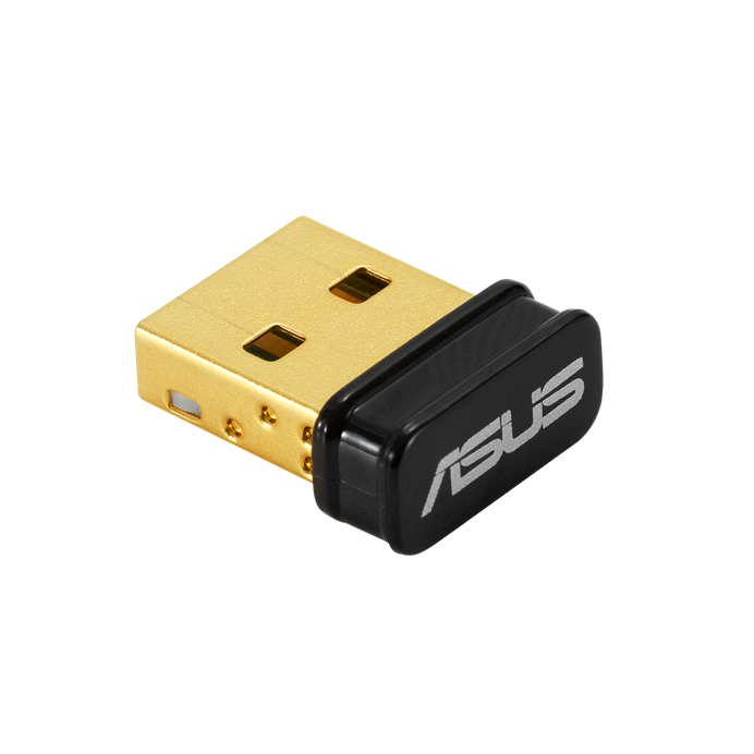 ASUS USB-BT500 Bluetooth 5.0 USB Adapter, 3 Mbps Transfer Rate, 10m Indoor and 40m Outdoor Range, Ultra-Small Design, Black/Gold, Model 90IG05J0-MO0R00