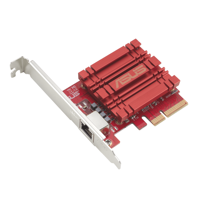 ASUS XG-C100C 10GBase-T PCIe Network Adapter with RJ45 Port, Backward Compatible at 5G/2.5G/1G/100Mbps, Built-in QoS, Model 90IG08B0-MO0B00