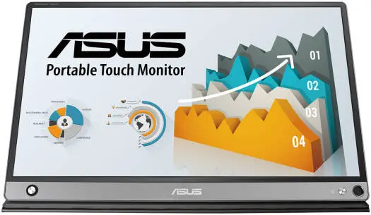 ASUS 90LM04S0-B01170 ZenScreen Touch MB16AMT 15.6" Portable Monitor  Full HD IPS, 10-Point Touch, Built-in 7800mAh Battery, USB-C & Micro-HDMI