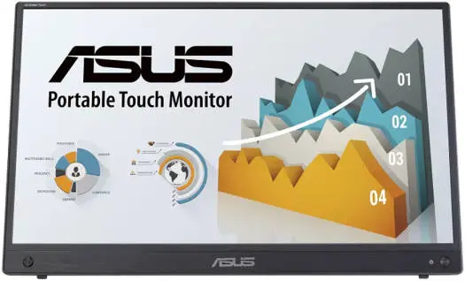[90LM0890-B01170] ASUS 90LM0890-B01170 ZenScreen Touch MB16AHT 15.6" Portable Monitor – FHD, IPS, 10-Point Touch, Mini-HDMI, USB-C, Ergo Kickstand