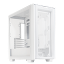 ASUS A21 Plus TG ARGB White MicroATX PC Case, Pre-Installed ARGB Fans, Mesh Front Panel, Hidden Port Motherboard Compatible, Supports 360mm Radiators & 380mm Graphics Cards 90DC00H3-B19010