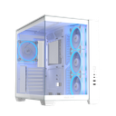 ASUS A32 Plus TG ARGB White MicroATX PC Case, Tempered Glass Panel, Pre-Installed ARGB Fans, Mesh Front Design, Hidden Port Motherboard Compatible, Supports 360mm Radiator & 380mm GPU 90DC00S3-B19000