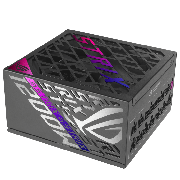 ASUS ROG Strix 1200W Fully Modular Power Supply, 80 Plus Platinum Efficiency, Active PFC, GaN MOSFET Technology, ATX 3.1 Compatible, Cybenetics Lambda A+, Dual-Ball Fan Bearings, Black 90YE00W0-B0NA00