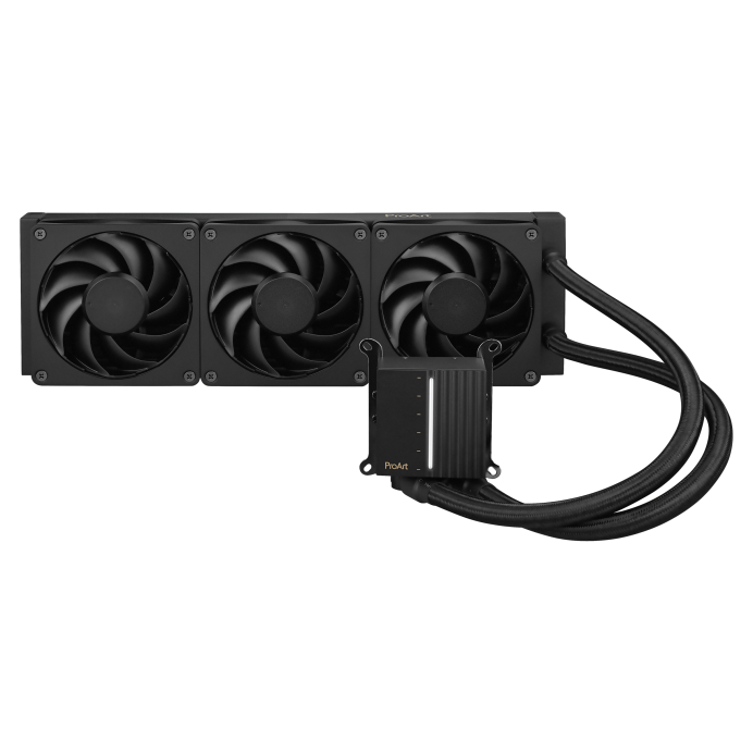 ASUS ProArt LC 360 CPU Liquid Cooler, 360mm Radiator, 3x 120mm Alphacool Apex Stealth Metal Fans, 3000 RPM Speed, 68.99 CFM Airflow, Copper CPU Plate, High Performance Cooling, Black 90RC0120-M0UAY0