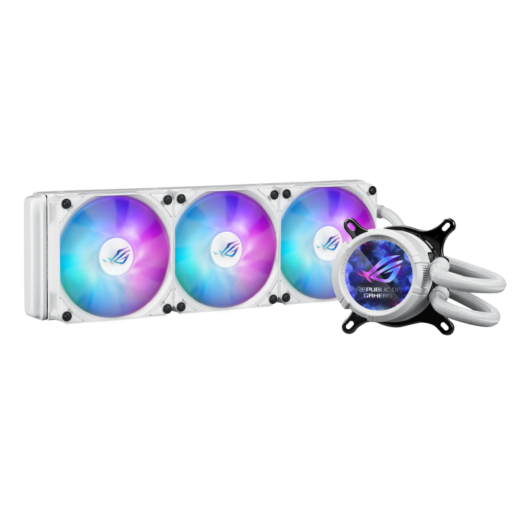 ASUS ROG Ryuo III 360 AIO Liquid CPU Cooler, 8th Gen Asetek Pump, Anime Matrix LED, 3x 120mm Fans 2200 RPM, 2600 RPM Pump, Supports Intel LGA 1700/1200/115X & AMD AM5/AM4  90RC00I1-M0UAY0