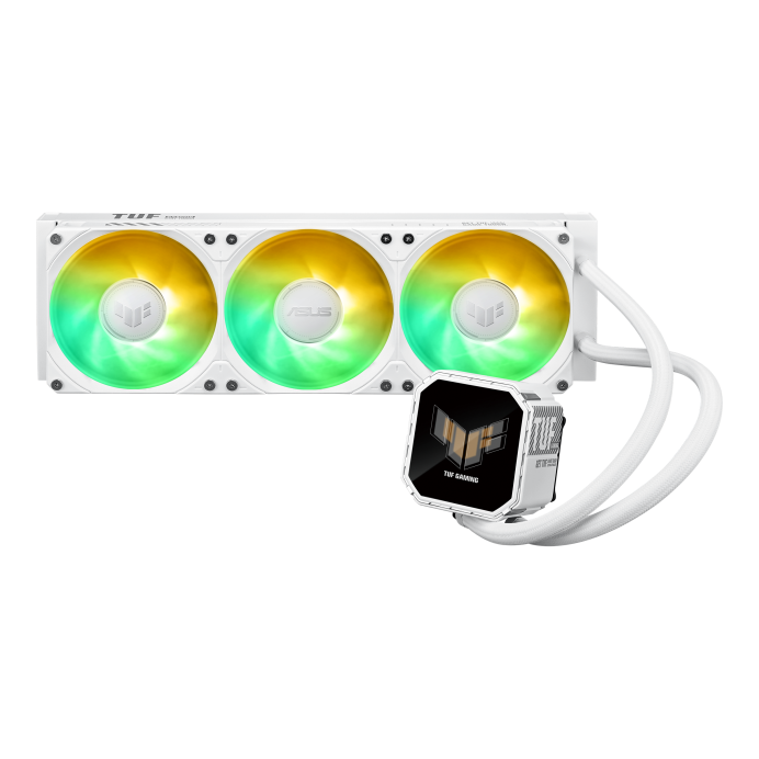 ASUS TUF Gaming LC III 360 ARGB Liquid CPU Cooler, 2.8" IPS LCD Display, 360mm Radiator, 3x MF-12 ARGB Fans at 2600 RPM, 90.78 CFM Airflow, High Performance Cooling Solution, White 90RC01A2-B0EAY0